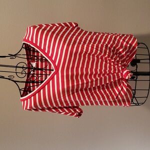 Short sleeve striped blouse